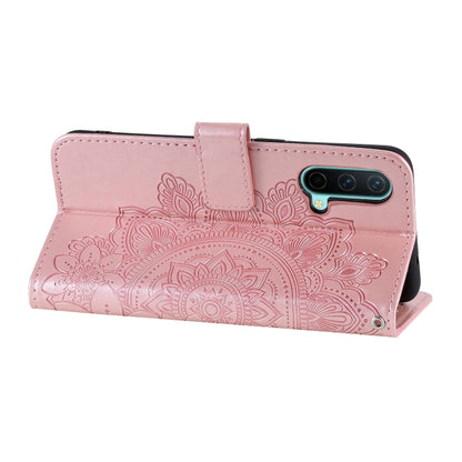 7-petal Flowers Embossing Pattern Horizontal Flip PU Leather Case with Holder & Card Slots & Wallet & Photo Frame, For OnePlus Nord CE 5G, For OnePlus Nord N200 5G