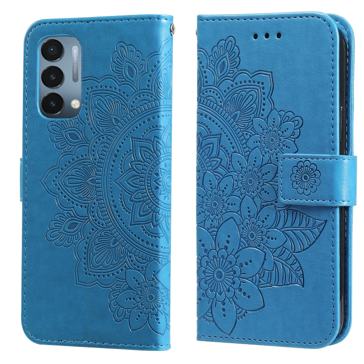 7-petal Flowers Embossing Pattern Horizontal Flip PU Leather Case with Holder & Card Slots & Wallet & Photo Frame, For OnePlus Nord CE 5G, For OnePlus Nord N200 5G