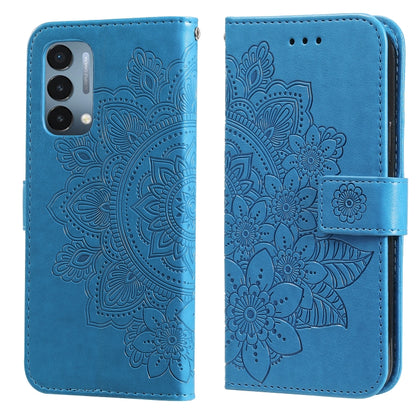 7-petal Flowers Embossing Pattern Horizontal Flip PU Leather Case with Holder & Card Slots & Wallet & Photo Frame, For OnePlus Nord CE 5G, For OnePlus Nord N200 5G
