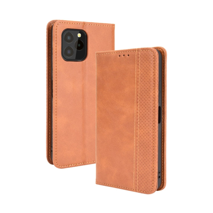 Magnetic Buckle Retro Crazy Horse Texture Horizontal Flip Leather Case with Holder & Card Slots & Photo Frame, For Blackview A100, For Oukitel C21 Pro, For Oukitel C21, For Umidigi Power 5