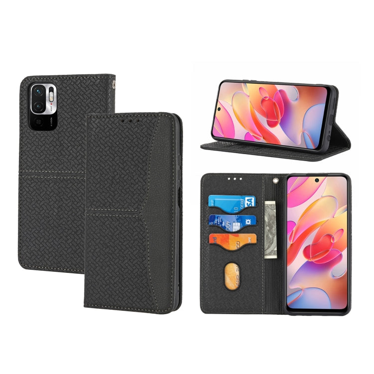 Woven Texture Stitching Magnetic Horizontal Flip PU Leather Case with Holder & Card Slots & Wallet & Lanyard, For Xiaomi Redmi Note 9 5G, For Xiaomi Redmi Note 9 Pro Max, For Xiaomi Redmi Note 10, For Xiaomi Redmi Note 10 5G