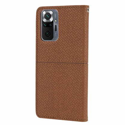 Woven Texture Stitching Magnetic Horizontal Flip PU Leather Case with Holder & Card Slots & Wallet & Lanyard, For Xiaomi Redmi Note 10 Pro 5G, For Xiaomi Redmi Note 10 Pro Max