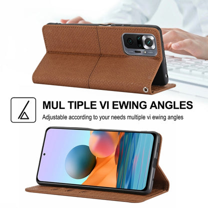 Woven Texture Stitching Magnetic Horizontal Flip PU Leather Case with Holder & Card Slots & Wallet & Lanyard, For Xiaomi Redmi Note 10 Pro 5G, For Xiaomi Redmi Note 10 Pro Max
