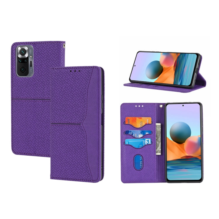 Woven Texture Stitching Magnetic Horizontal Flip PU Leather Case with Holder & Card Slots & Wallet & Lanyard, For Xiaomi Redmi Note 10 Pro 5G, For Xiaomi Redmi Note 10 Pro Max
