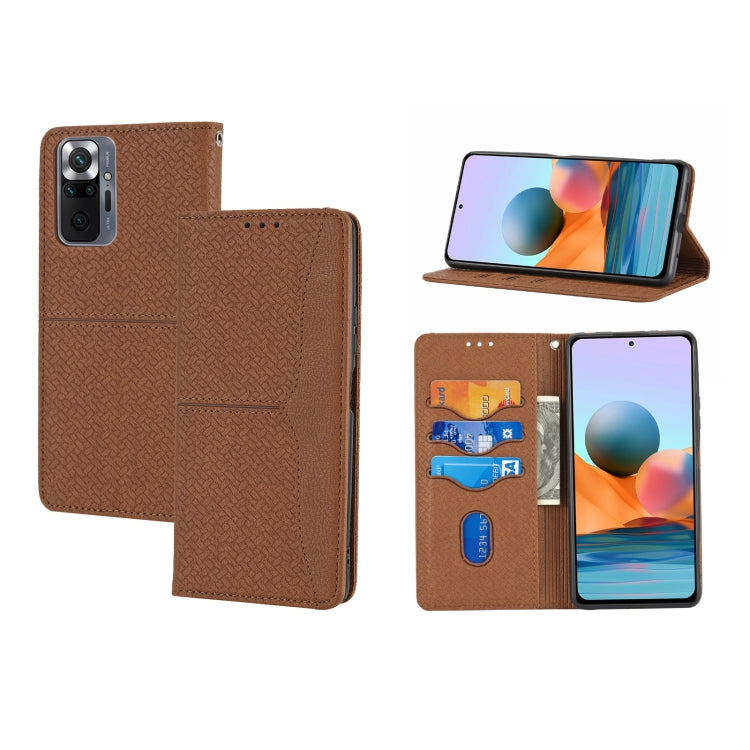 Woven Texture Stitching Magnetic Horizontal Flip PU Leather Case with Holder & Card Slots & Wallet & Lanyard, For Xiaomi Redmi Note 10 Pro 5G, For Xiaomi Redmi Note 10 Pro Max