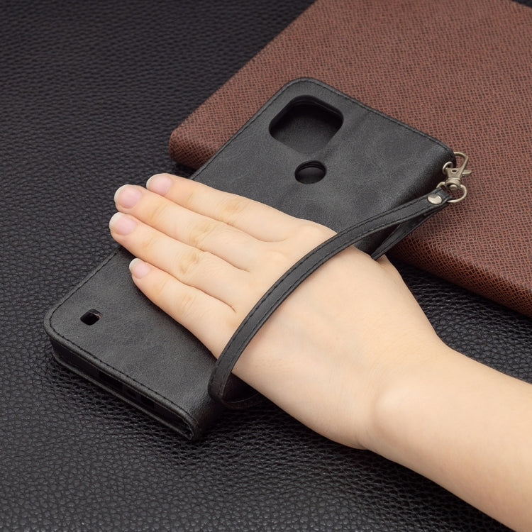 Retro Lambskin Texture Pure Color Horizontal Flip PU Leather Case with Holder & Card Slots & Wallet & Lanyard, For OPPO Realme C21/C20, For OPPO Realme 8 5G/Realme V13 5G