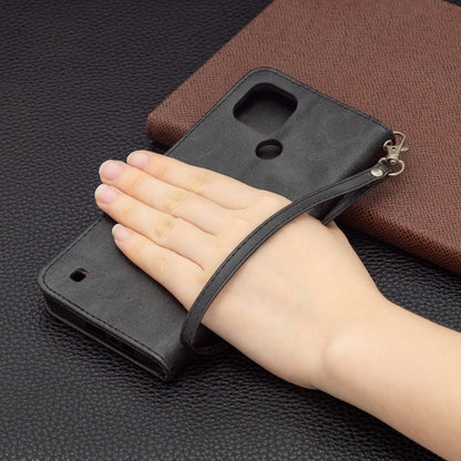 Retro Lambskin Texture Pure Color Horizontal Flip PU Leather Case with Holder & Card Slots & Wallet & Lanyard, For OPPO Realme C21/C20, For OPPO Realme 8 5G/Realme V13 5G