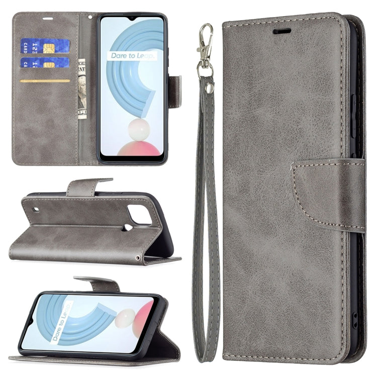 Retro Lambskin Texture Pure Color Horizontal Flip PU Leather Case with Holder & Card Slots & Wallet & Lanyard, For OPPO Realme C21/C20, For OPPO Realme 8 5G/Realme V13 5G