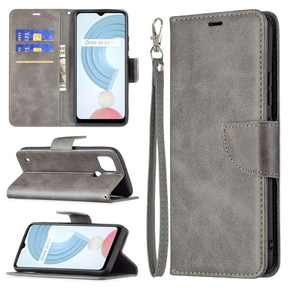 Retro Lambskin Texture Pure Color Horizontal Flip PU Leather Case with Holder & Card Slots & Wallet & Lanyard, For OPPO Realme C21/C20, For OPPO Realme 8 5G/Realme V13 5G