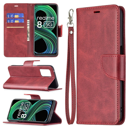 Retro Lambskin Texture Pure Color Horizontal Flip PU Leather Case with Holder & Card Slots & Wallet & Lanyard, For OPPO Realme C21/C20, For OPPO Realme 8 5G/Realme V13 5G
