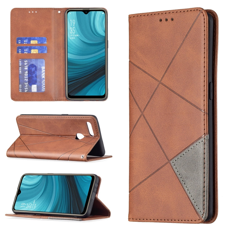 Rhombus Texture Horizontal Flip Magnetic Leather Case with Holder & Card Slots, For OPPO A7, For OPPO A15, For OPPO A54 4G / A55 5G, For OPPO A74 4G / F19 4G