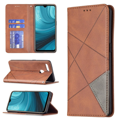Rhombus Texture Horizontal Flip Magnetic Leather Case with Holder & Card Slots, For OPPO A7, For OPPO A15, For OPPO A54 4G / A55 5G, For OPPO A74 4G / F19 4G
