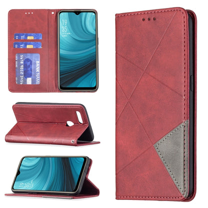 Rhombus Texture Horizontal Flip Magnetic Leather Case with Holder & Card Slots, For OPPO A7, For OPPO A15, For OPPO A54 4G / A55 5G, For OPPO A74 4G / F19 4G