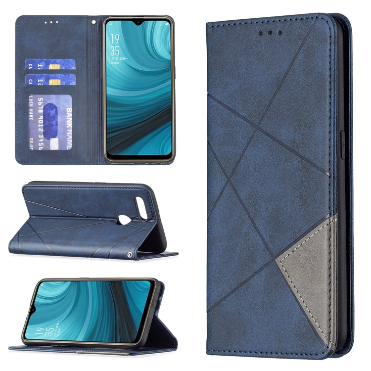 Rhombus Texture Horizontal Flip Magnetic Leather Case with Holder & Card Slots, For OPPO A7, For OPPO A15, For OPPO A54 4G / A55 5G, For OPPO A74 4G / F19 4G