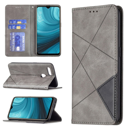 Rhombus Texture Horizontal Flip Magnetic Leather Case with Holder & Card Slots, For OPPO A7, For OPPO A15, For OPPO A54 4G / A55 5G, For OPPO A74 4G / F19 4G