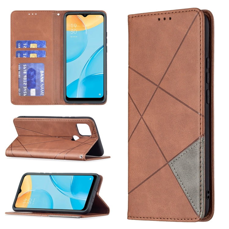 Rhombus Texture Horizontal Flip Magnetic Leather Case with Holder & Card Slots, For OPPO A7, For OPPO A15, For OPPO A54 4G / A55 5G, For OPPO A74 4G / F19 4G