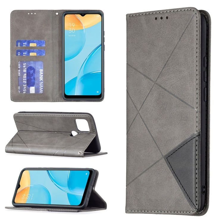 Rhombus Texture Horizontal Flip Magnetic Leather Case with Holder & Card Slots, For OPPO A7, For OPPO A15, For OPPO A54 4G / A55 5G, For OPPO A74 4G / F19 4G