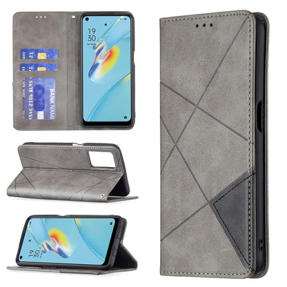 Rhombus Texture Horizontal Flip Magnetic Leather Case with Holder & Card Slots, For OPPO A7, For OPPO A15, For OPPO A54 4G / A55 5G, For OPPO A74 4G / F19 4G