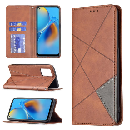 Rhombus Texture Horizontal Flip Magnetic Leather Case with Holder & Card Slots, For OPPO A7, For OPPO A15, For OPPO A54 4G / A55 5G, For OPPO A74 4G / F19 4G