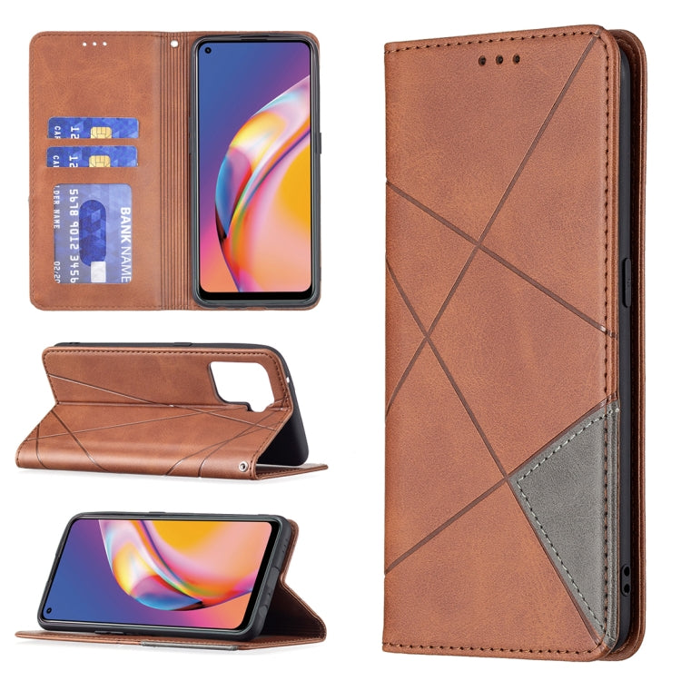 Rhombus Texture Horizontal Flip Magnetic Leather Case with Holder & Card Slots, For OPPO A74 5G / A93 5G / A54 5G, For OPPO A94 4G / Reno 5F / F19 Pro, For OPPO A94 5G / F19 Pro Plus / Reno5 Z 5G, For OPPO Reno5 Pro