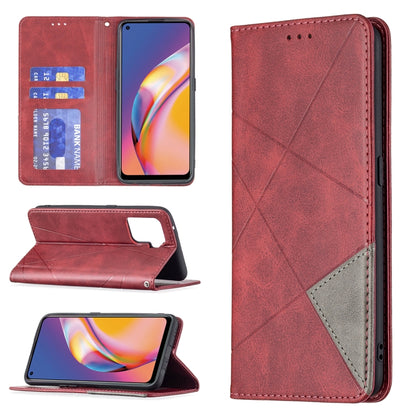Rhombus Texture Horizontal Flip Magnetic Leather Case with Holder & Card Slots, For OPPO A74 5G / A93 5G / A54 5G, For OPPO A94 4G / Reno 5F / F19 Pro, For OPPO A94 5G / F19 Pro Plus / Reno5 Z 5G, For OPPO Reno5 Pro