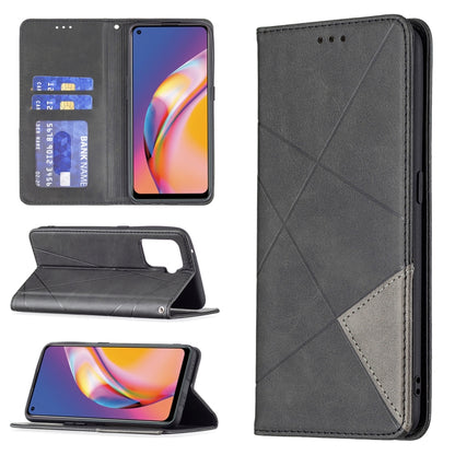 Rhombus Texture Horizontal Flip Magnetic Leather Case with Holder & Card Slots, For OPPO A74 5G / A93 5G / A54 5G, For OPPO A94 4G / Reno 5F / F19 Pro, For OPPO A94 5G / F19 Pro Plus / Reno5 Z 5G, For OPPO Reno5 Pro