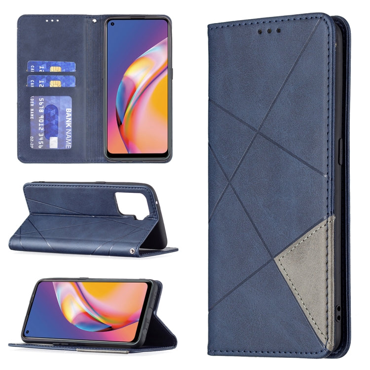 Rhombus Texture Horizontal Flip Magnetic Leather Case with Holder & Card Slots, For OPPO A74 5G / A93 5G / A54 5G, For OPPO A94 4G / Reno 5F / F19 Pro, For OPPO A94 5G / F19 Pro Plus / Reno5 Z 5G, For OPPO Reno5 Pro