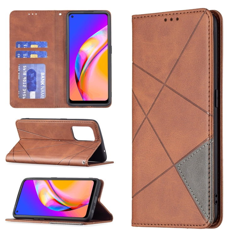 Rhombus Texture Horizontal Flip Magnetic Leather Case with Holder & Card Slots, For OPPO A74 5G / A93 5G / A54 5G, For OPPO A94 4G / Reno 5F / F19 Pro, For OPPO A94 5G / F19 Pro Plus / Reno5 Z 5G, For OPPO Reno5 Pro
