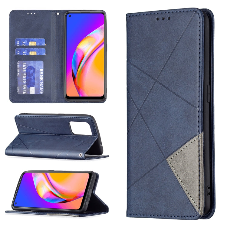 Rhombus Texture Horizontal Flip Magnetic Leather Case with Holder & Card Slots, For OPPO A74 5G / A93 5G / A54 5G, For OPPO A94 4G / Reno 5F / F19 Pro, For OPPO A94 5G / F19 Pro Plus / Reno5 Z 5G, For OPPO Reno5 Pro