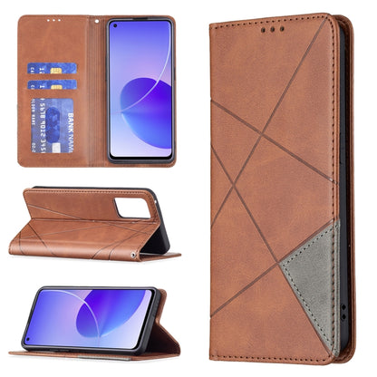Rhombus Texture Horizontal Flip Magnetic Leather Case with Holder & Card Slots, For OPPO Reno5, For OPPO Reno6, For OPPO Realme 8 / 8 Pro, For OPPO Realme C15 / C12 / C25