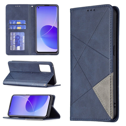 Rhombus Texture Horizontal Flip Magnetic Leather Case with Holder & Card Slots, For OPPO Reno5, For OPPO Reno6, For OPPO Realme 8 / 8 Pro, For OPPO Realme C15 / C12 / C25