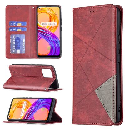 Rhombus Texture Horizontal Flip Magnetic Leather Case with Holder & Card Slots, For OPPO Reno5, For OPPO Reno6, For OPPO Realme 8 / 8 Pro, For OPPO Realme C15 / C12 / C25
