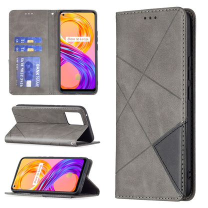 Rhombus Texture Horizontal Flip Magnetic Leather Case with Holder & Card Slots, For OPPO Reno5, For OPPO Reno6, For OPPO Realme 8 / 8 Pro, For OPPO Realme C15 / C12 / C25