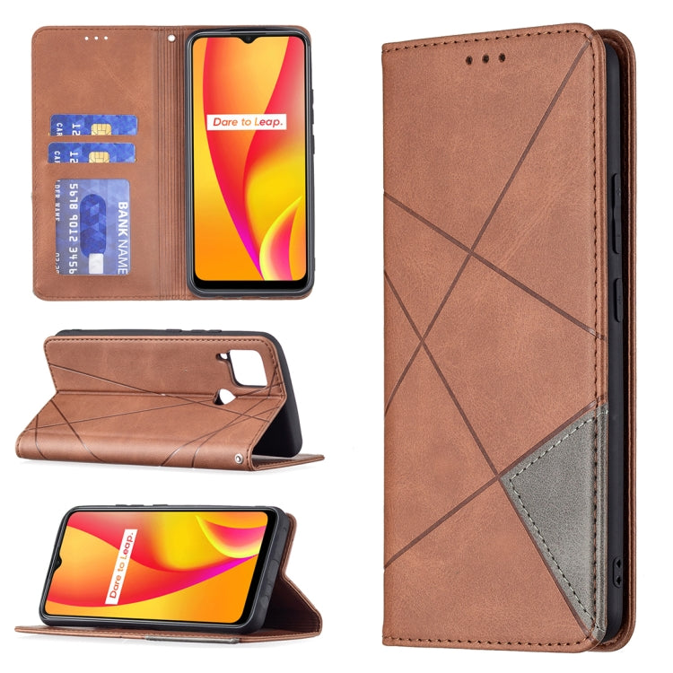 Rhombus Texture Horizontal Flip Magnetic Leather Case with Holder & Card Slots, For OPPO Reno5, For OPPO Reno6, For OPPO Realme 8 / 8 Pro, For OPPO Realme C15 / C12 / C25