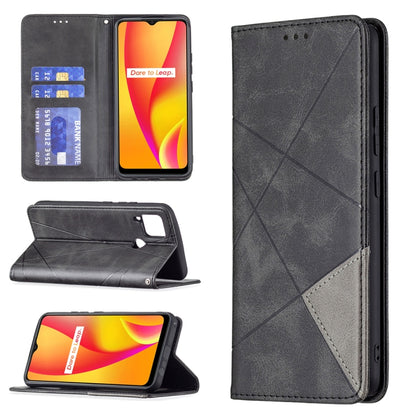 Rhombus Texture Horizontal Flip Magnetic Leather Case with Holder & Card Slots, For OPPO Reno5, For OPPO Reno6, For OPPO Realme 8 / 8 Pro, For OPPO Realme C15 / C12 / C25