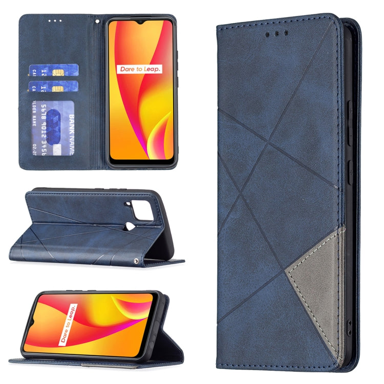 Rhombus Texture Horizontal Flip Magnetic Leather Case with Holder & Card Slots, For OPPO Reno5, For OPPO Reno6, For OPPO Realme 8 / 8 Pro, For OPPO Realme C15 / C12 / C25