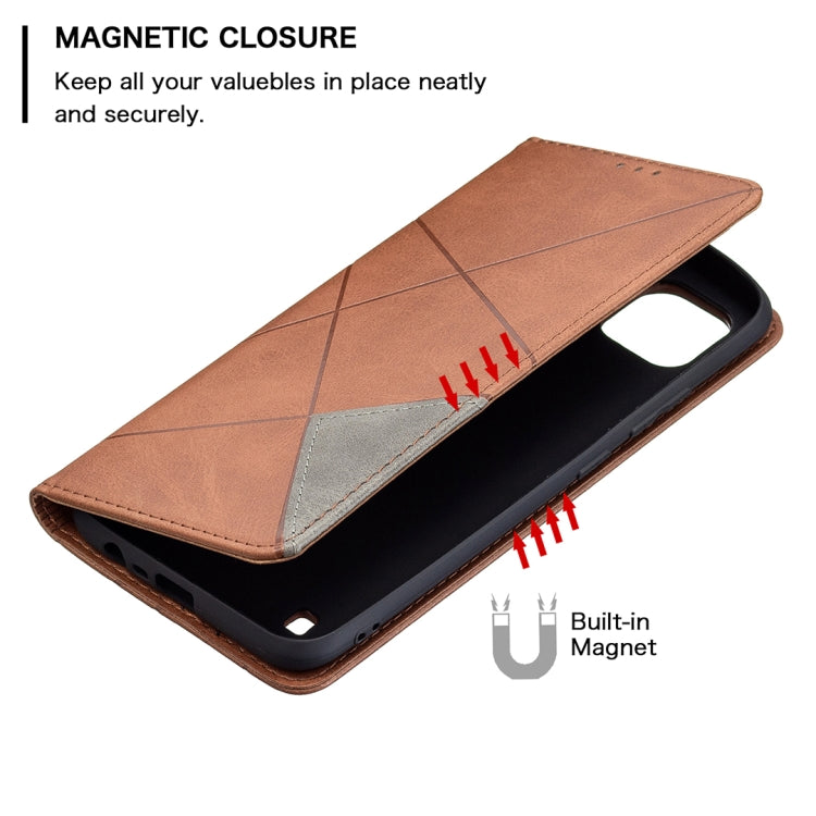 Rhombus Texture Horizontal Flip Magnetic Leather Case with Holder & Card Slots, For OPPO Realme C21 / C20, For OPPO Realme 8 5G / V13