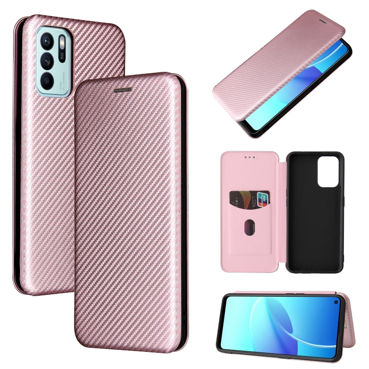 Carbon Fiber Texture Magnetic Horizontal Flip TPU + PC + PU Leather Case with Card Slot, For OPPO Realme GT Master, For OPPO Reno6 Z, For Motorola Edge 20 Lite, For Xiaomi Redmi 10