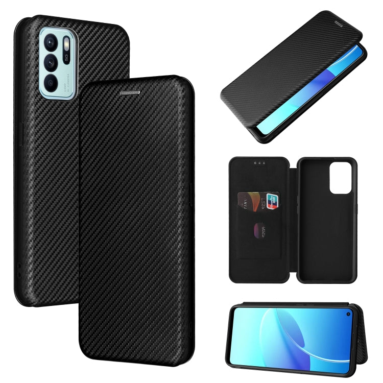 Carbon Fiber Texture Magnetic Horizontal Flip TPU + PC + PU Leather Case with Card Slot, For OPPO Realme GT Master, For OPPO Reno6 Z, For Motorola Edge 20 Lite, For Xiaomi Redmi 10