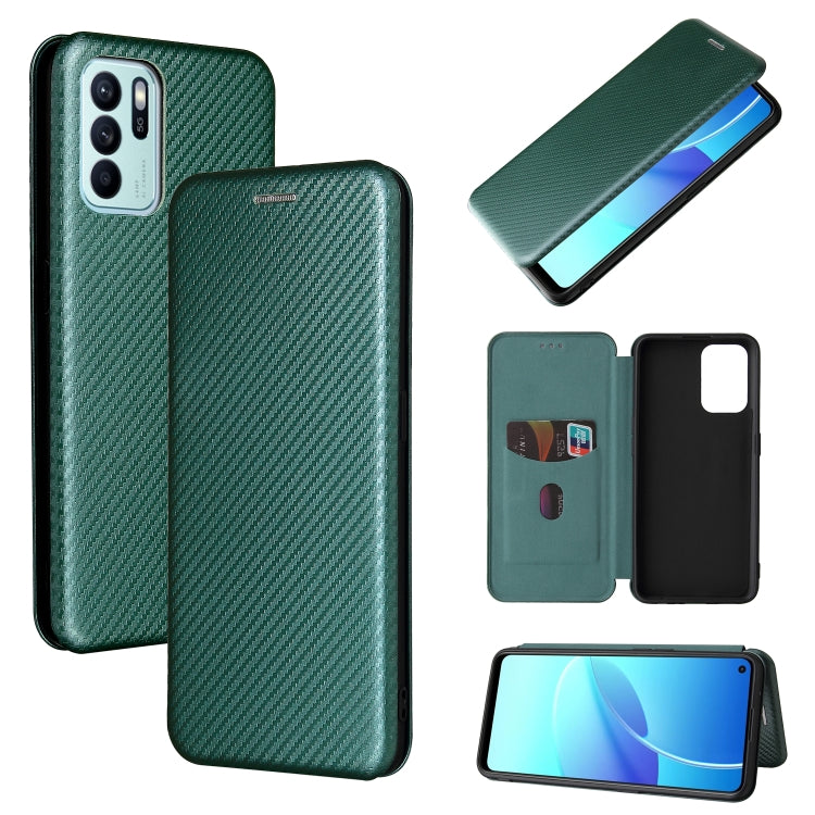 Carbon Fiber Texture Magnetic Horizontal Flip TPU + PC + PU Leather Case with Card Slot, For OPPO Realme GT Master, For OPPO Reno6 Z, For Motorola Edge 20 Lite, For Xiaomi Redmi 10