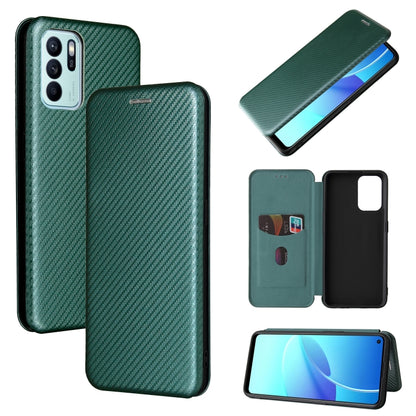 Carbon Fiber Texture Magnetic Horizontal Flip TPU + PC + PU Leather Case with Card Slot, For OPPO Realme GT Master, For OPPO Reno6 Z, For Motorola Edge 20 Lite, For Xiaomi Redmi 10