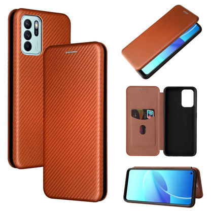 Carbon Fiber Texture Magnetic Horizontal Flip TPU + PC + PU Leather Case with Card Slot, For OPPO Realme GT Master, For OPPO Reno6 Z, For Motorola Edge 20 Lite, For Xiaomi Redmi 10