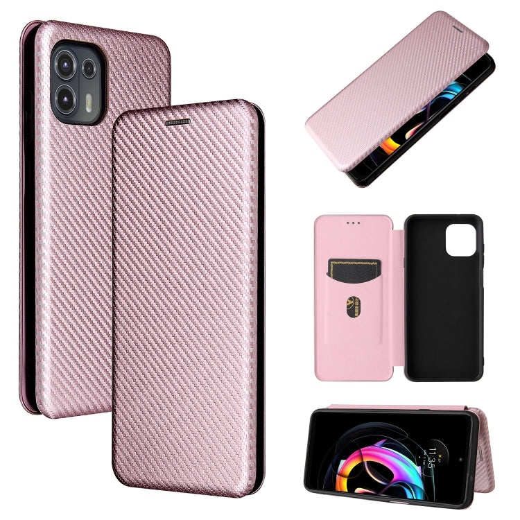 Carbon Fiber Texture Magnetic Horizontal Flip TPU + PC + PU Leather Case with Card Slot, For OPPO Realme GT Master, For OPPO Reno6 Z, For Motorola Edge 20 Lite, For Xiaomi Redmi 10