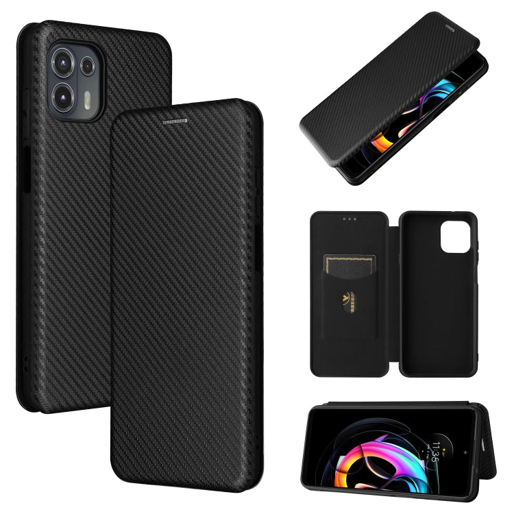 Carbon Fiber Texture Magnetic Horizontal Flip TPU + PC + PU Leather Case with Card Slot, For OPPO Realme GT Master, For OPPO Reno6 Z, For Motorola Edge 20 Lite, For Xiaomi Redmi 10