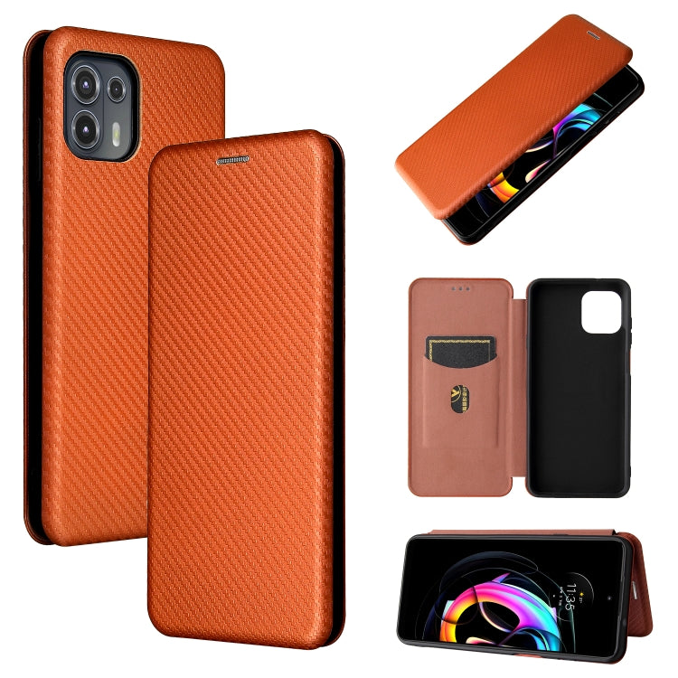 Carbon Fiber Texture Magnetic Horizontal Flip TPU + PC + PU Leather Case with Card Slot, For OPPO Realme GT Master, For OPPO Reno6 Z, For Motorola Edge 20 Lite, For Xiaomi Redmi 10
