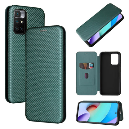 Carbon Fiber Texture Magnetic Horizontal Flip TPU + PC + PU Leather Case with Card Slot, For OPPO Realme GT Master, For OPPO Reno6 Z, For Motorola Edge 20 Lite, For Xiaomi Redmi 10