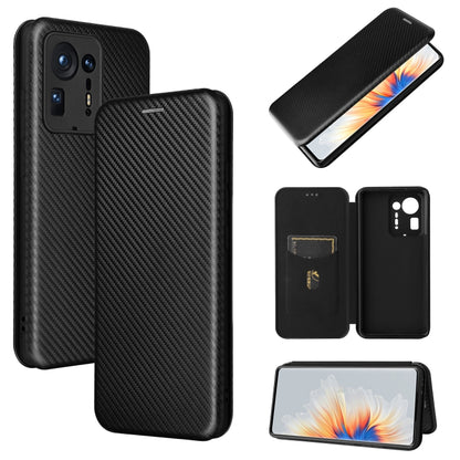 Carbon Fiber Texture Magnetic Horizontal Flip TPU + PC + PU Leather Case with Card Slot, For Xiaomi Mix 4