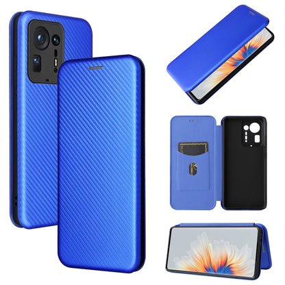 Carbon Fiber Texture Magnetic Horizontal Flip TPU + PC + PU Leather Case with Card Slot, For Xiaomi Mix 4