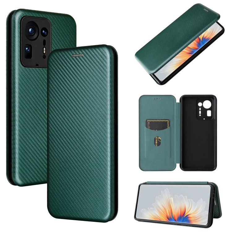 Carbon Fiber Texture Magnetic Horizontal Flip TPU + PC + PU Leather Case with Card Slot, For Xiaomi Mix 4