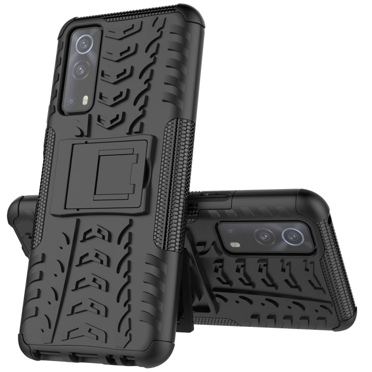 Tire Texture Shockproof TPU+PC Protective Case with Holder, For OnePlus Nord 2 5G, For OPPO A94 4G, For OPPO Realme V13 5G, For Sony Xperia 1 III, For Vivo iQOO Z3